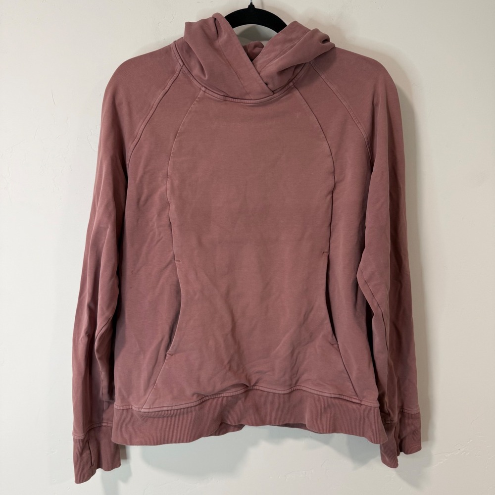 Lululemon Womens Scuba Hoodie Pullover 8 Mauve Pink Stretch Terry Sweatshirt